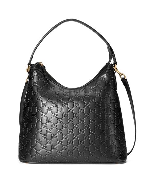 gucci 232962|GUCCI GG Twins Medium Black Guccissima Hobo Bag.